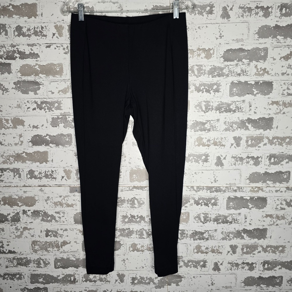 J Jill‎ Ponte Leggings Womens PM Black Pull-On Elastic Waist Slim Straight Leg